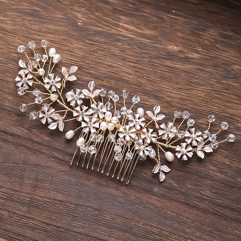 

Flower Pearl Hair Comb Hair Accessories For Women Comb Headband Wedding Accessories Elegant Wedding Hair Jewelry