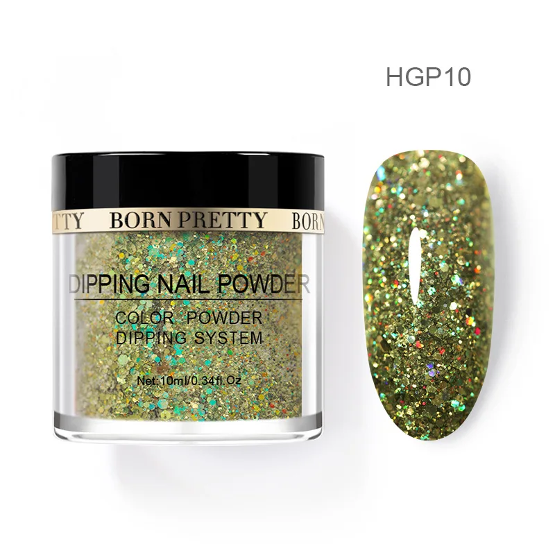 BP-HGP10 Born pretty, голографическая погружение порошки для ногтей градиент окунания блеск украшения длительным, чем УФ гель натуральный сухой без лампы лечения - Цвет: BP-HGP10
