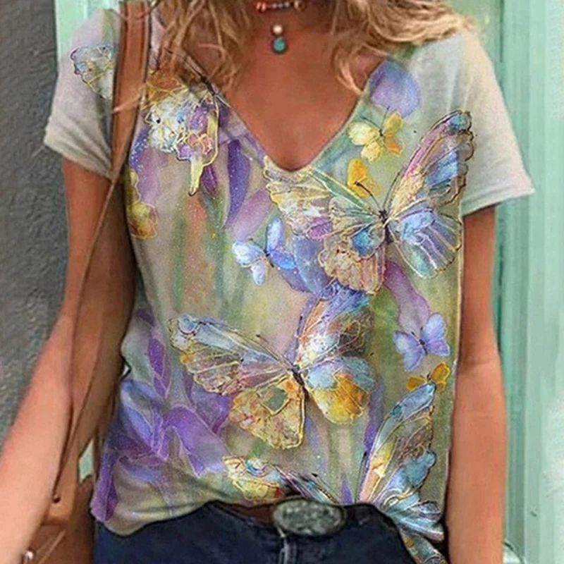 

Vintage O Neck Spring Summer Blouses Shirts Fashion Short Sleeve Pullover Top Streetwear Elegant Floral Print Loose Shirt Blusas