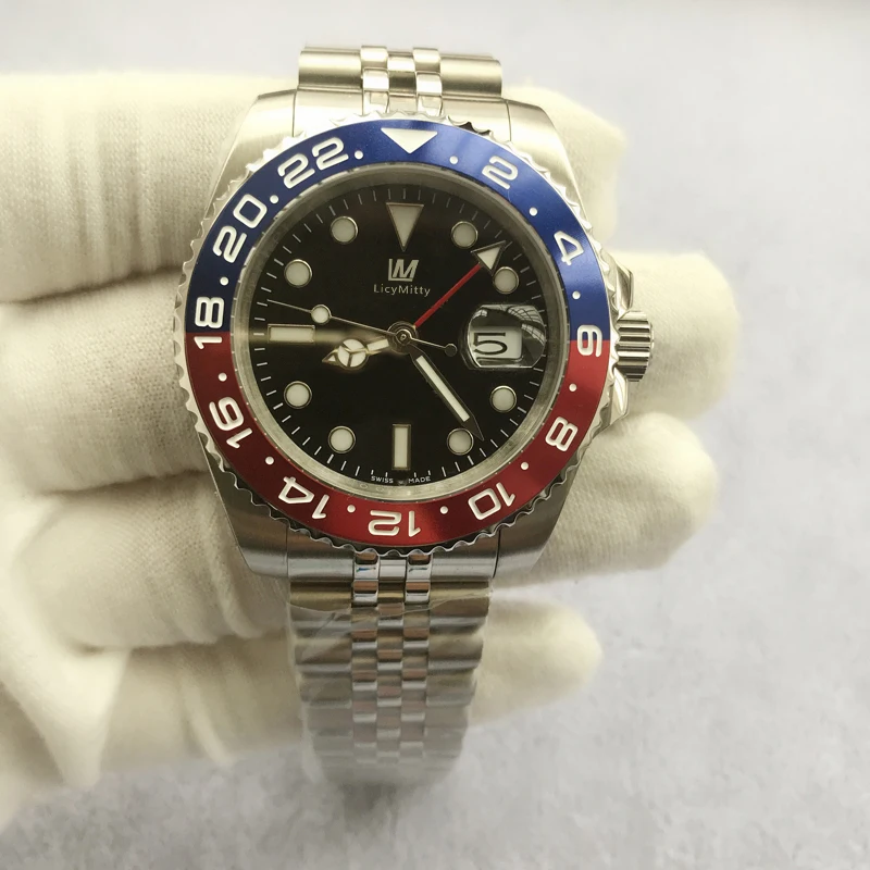 

Men Watches GMT Noob V3 Version Asia ETA 2836 Wristwatch 50M Waterproof Sapphire Ceramic Bezel Stainless Steel Solid Clasp