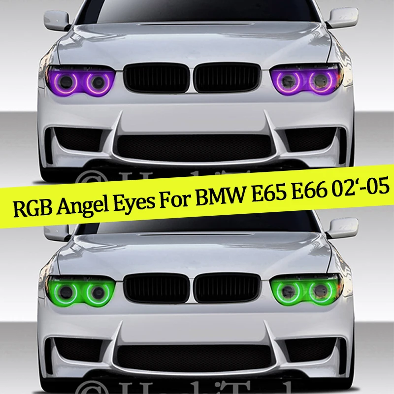 4 шт Многоцветный изменяемый RGB светодиодный SMD Halo Кольцо ангельские глаза демона