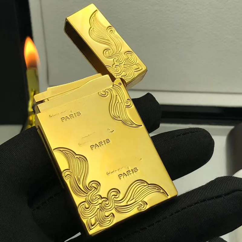 Винтажная клетчатая зажигалка Классическая многоразовая гравировка роскошный