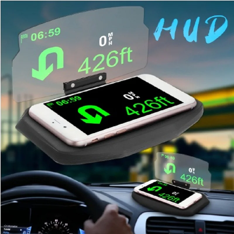 Авто лобового стекла проектор HUD Дисплей Универсальный мобильный телефон Houder Многофункциональный 6 дюймов, консоль для автомобильного навигатора
