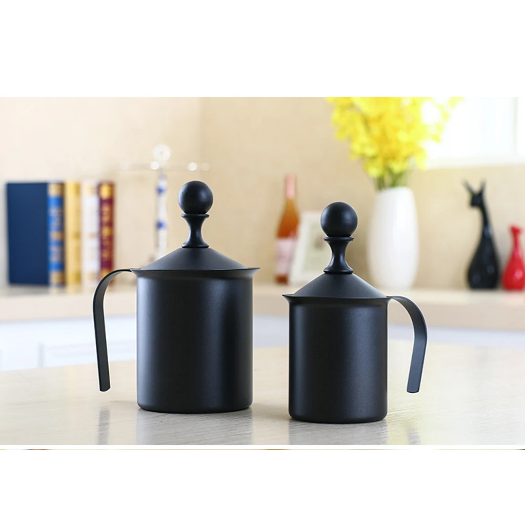 1 шт Кофе Чай двойной слой фильтр ручной насос вспениватель молока Frother 400 мл/800 мл |