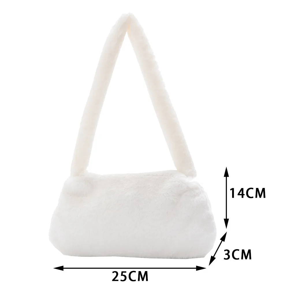 

Fluffy Shoulder Messenger Bag Plush Soft Underarm Shoulder Fashion Casual Soft Crossbody Bags Women Totes Bags Clutch Bag