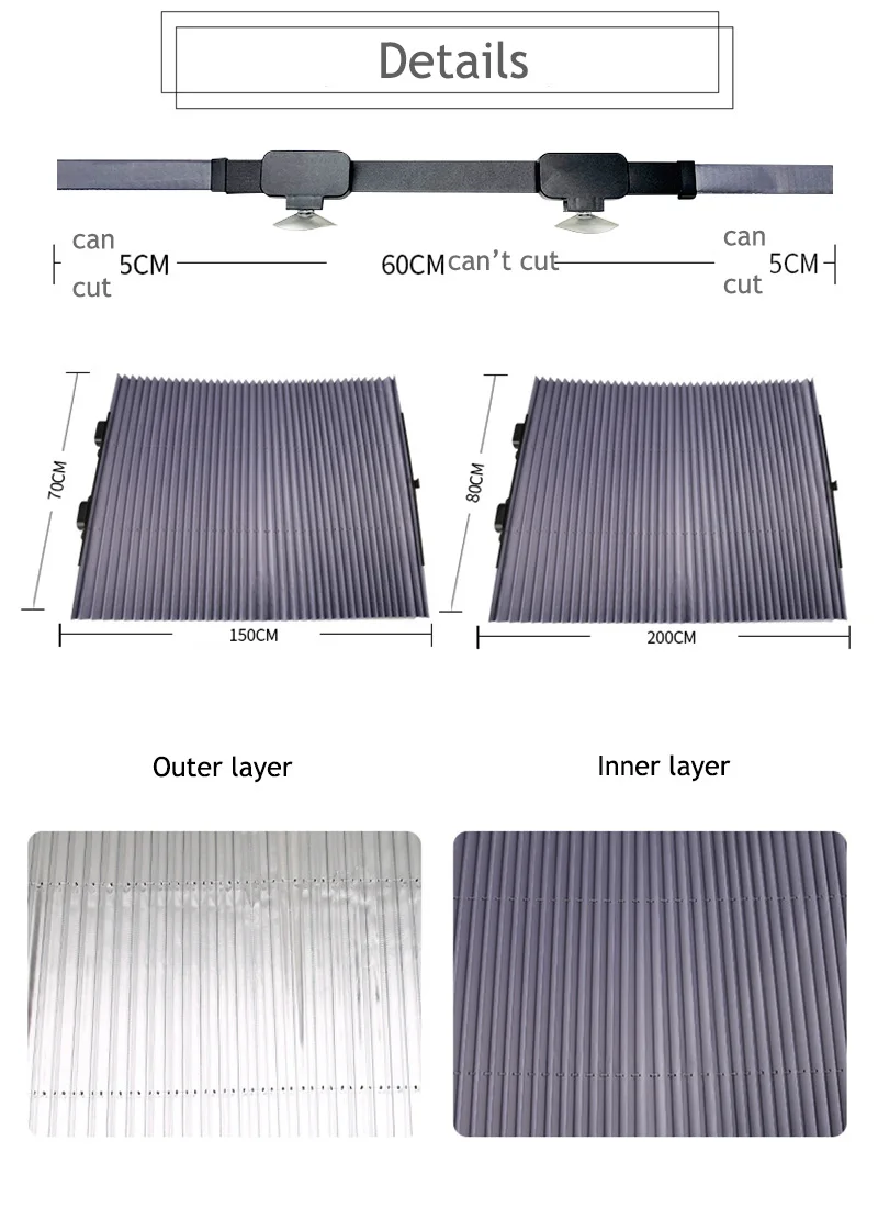 

Upgrade Car Windshield Sun Shade Automatic Extension Car Cover Window Sunshade UV Sun Visor Protector Curtain 46CM/65CM/70CM