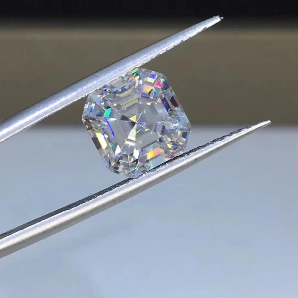Поэтический магазин еврей Asscher Moissanite 2.00ct D VVS barestone на заказ кулоны с кольцом из