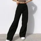 Готический Винтаж вельветовые брюки Y2k E-для девочек на рост от 90s эстетическое Узкие прямые брюки женская обувь на застежке-молнии со средней талией Клубная одежда мешковатые брюки