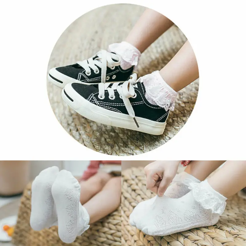 Милые детские носки для маленьких девочек хлопковые кружевные Дышащие принцессы