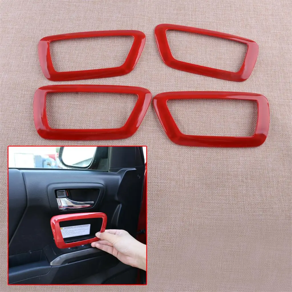 

4 шт./компл. автомобиль красный внутренняя спереди и сзади дверные ручки чаши крышка декоративная рамка подходит для Toyota Tacoma 2016 2017 2018 2019 2020