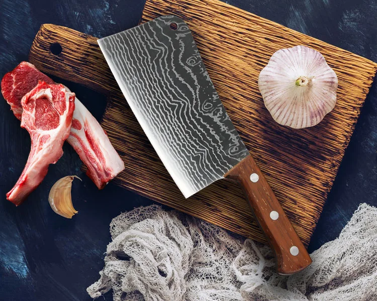 HUO ручной работы кованый шеф-нож из высокоуглеродистой стали китайский Мясницкий