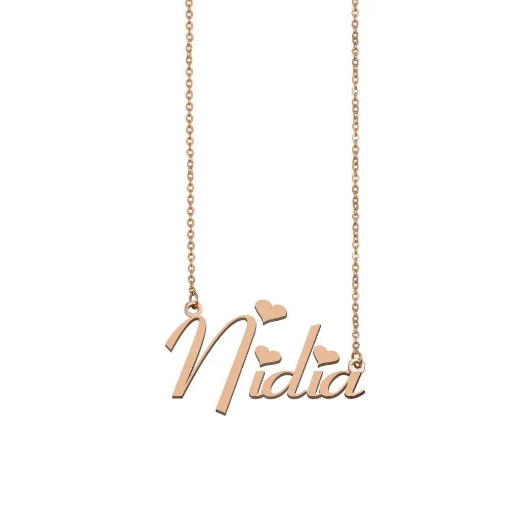 

Nidia Name Necklace , Custom Name Necklace for Women Girls Best Friends Birthday Wedding Christmas Mother Days Gift