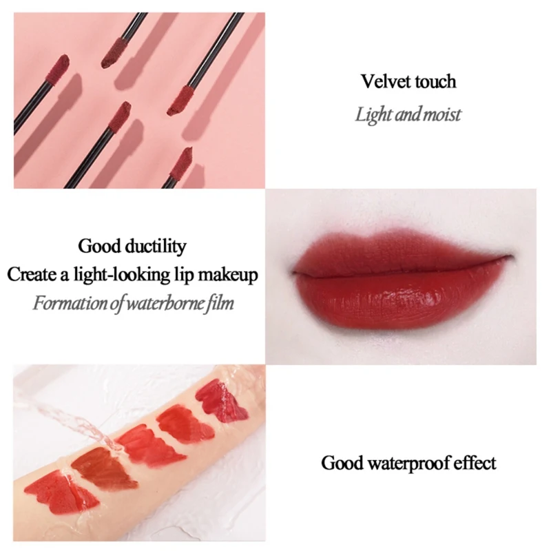 5 шт. бархатная губная глазурь с водным зеркалом увлажняющая антипригарная чашка