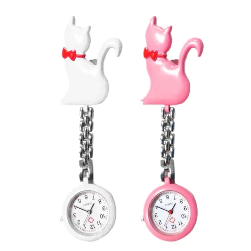 

New Quartz Watch Cartoon Fashion Pocket Watches Hang Clip Doctor Women Lady Jewelry Charm Silver Pendant Cute Chest Hanging