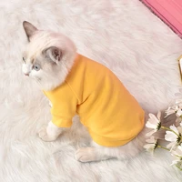 sphynx cat shirt pure cotton comfort hoodie summer hairless cat clothes for small medium cats simple kitten blouse pet apparel