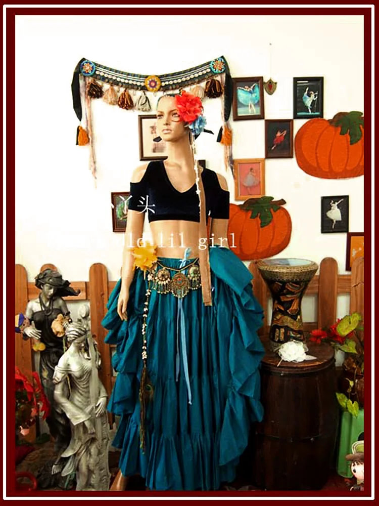 

velvet Fat Chance Tribal Choli belly dance costume short drop sleeve top FB16