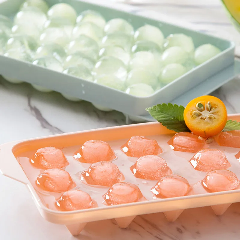Creative Round Ice Cube Mold Diamond Tray Box DIY 18/33 Grid Cream Mould with Lid Kitchen Bar Tools for Cold Drink |