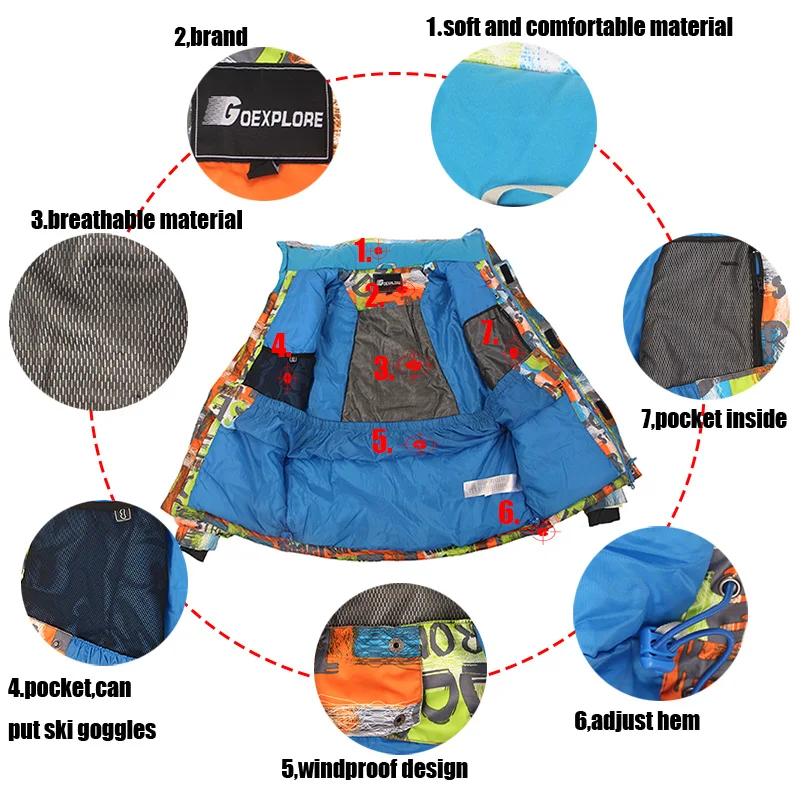 Goexplore Ski Suit Men Outdoor Waterproof Skiing Mountain Sport Snowboard Suit Snow Set Winter Suit Men Pants And Jacket Male