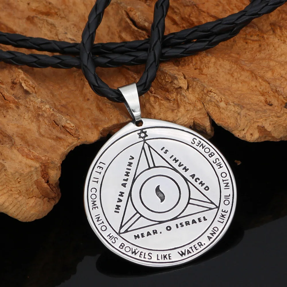 Talisman Pentacle of Solomon Seal Wiccan Pagan Hermetic Enochian Kabbalah Подвеска Ожерелье нержавеющая