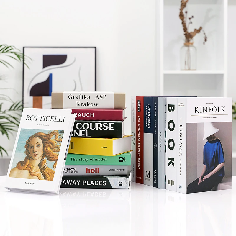 

Modern Home Decor Fashion Book Decoration Magazine Cover Room Study Soft Fake Book For Women's Living Room