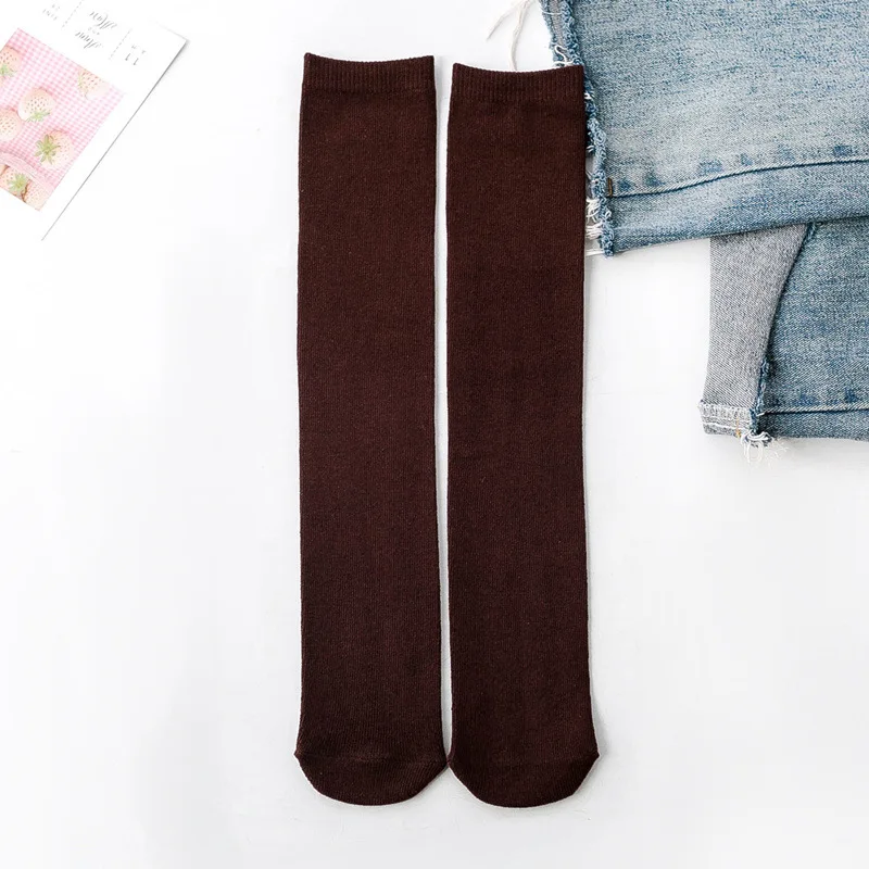 Brown Long Socks Детские гольфы, детские носки, хлопковые носки для малышей, гетры до колена, милые носки для мальчиков и девочек, детские носки, 3-12 лет - Цвет: Brown Long Socks