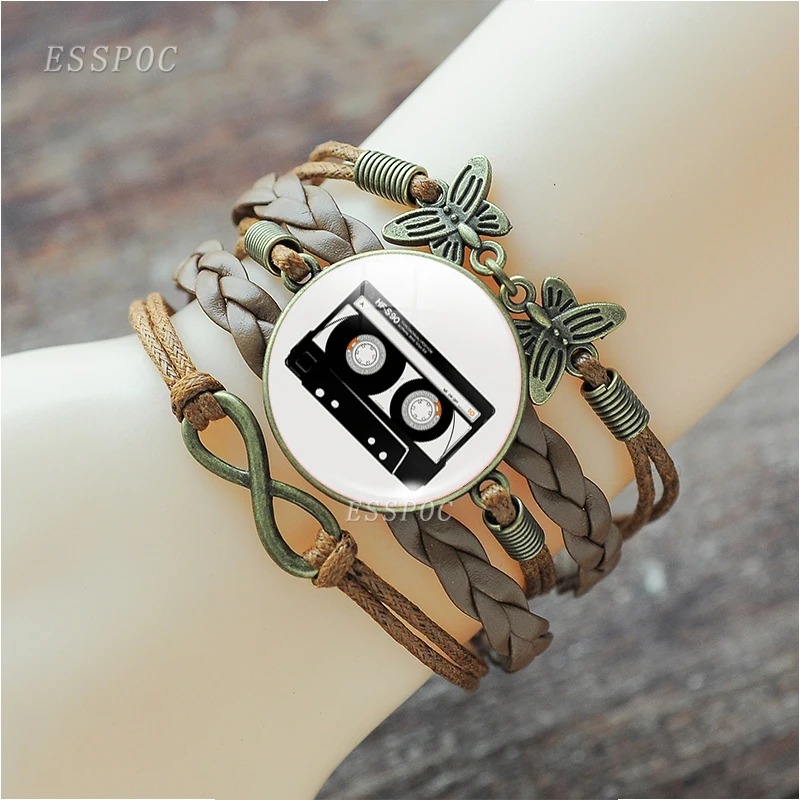 Классический черный и белый браслет 19-век с камерой изображением телефона на