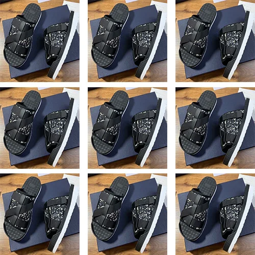 

D 1947 French luxury city boy dragged fashion printed nylon ribbon leisure a word procrastinates antiskid outdoor beach shoes
