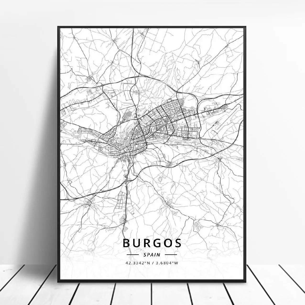 Lleida Toledo Logrono Vigo Murcia Burgos испанский холст художественная карта постер|Рисование и