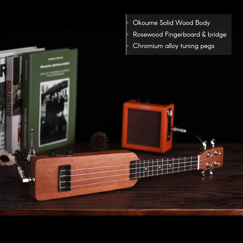 

ammoon Ukulele 21" Okoume Electric Ukulele Kit Creative Bottle Shape 4 Strings Guiatr with Tuner Bag Cable Strings Guitar Picks