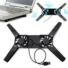 Охлаждающая подставка для игрового ноутбука, подходит для ноутбука 7-15 дюймов, Складные 2 вентилятора