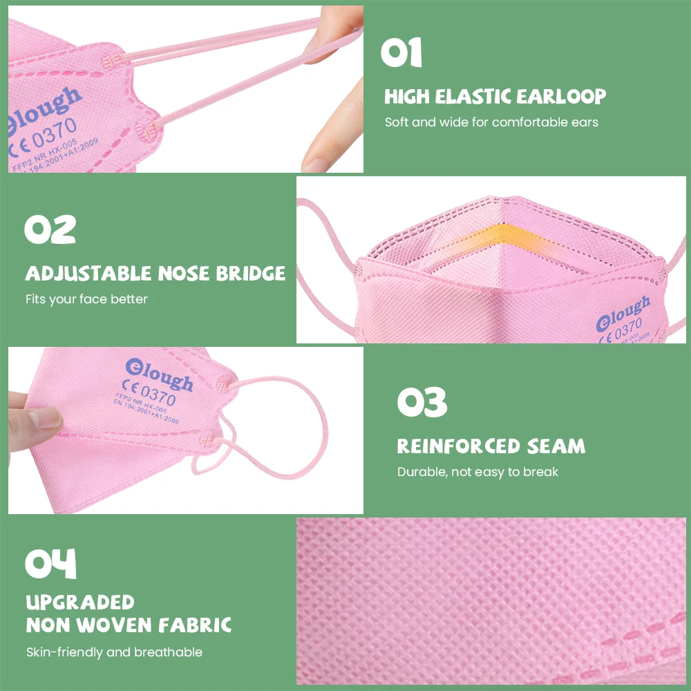 Маска для лица KN95 FFP2 для детей 6-12 лет снова используемая, сертифицированная, дыхательная, пылезащитная, с рисунком рыбы, для детей, в Корейских цветах.