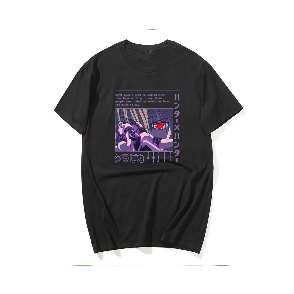 

Футболка Hunter X Hunter мужская с коротким рукавом, тенниска из 100% хлопка с Аниме Манга Kurapika HxH Devil Eye, идея для подарка