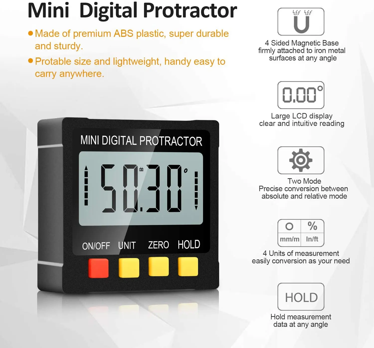 GOXAWEE Электрический цифровой транспортир угловая линейка Инклинометр