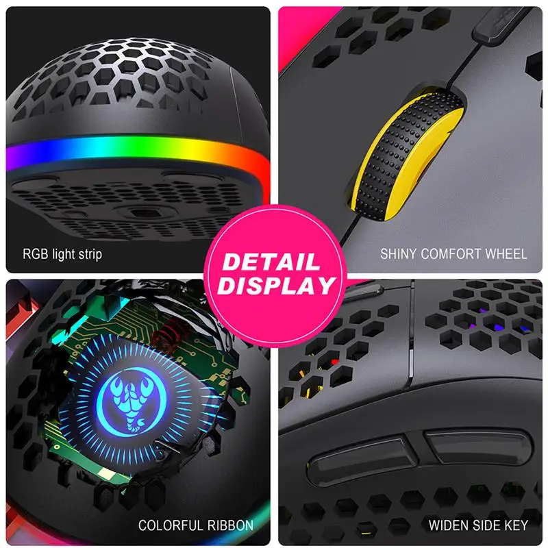 

Wireless Gaming Mouse Backlight Ergonomic Game USB Computer Mice RGB Gamer Desktop Laptop PC Gaming Mouse