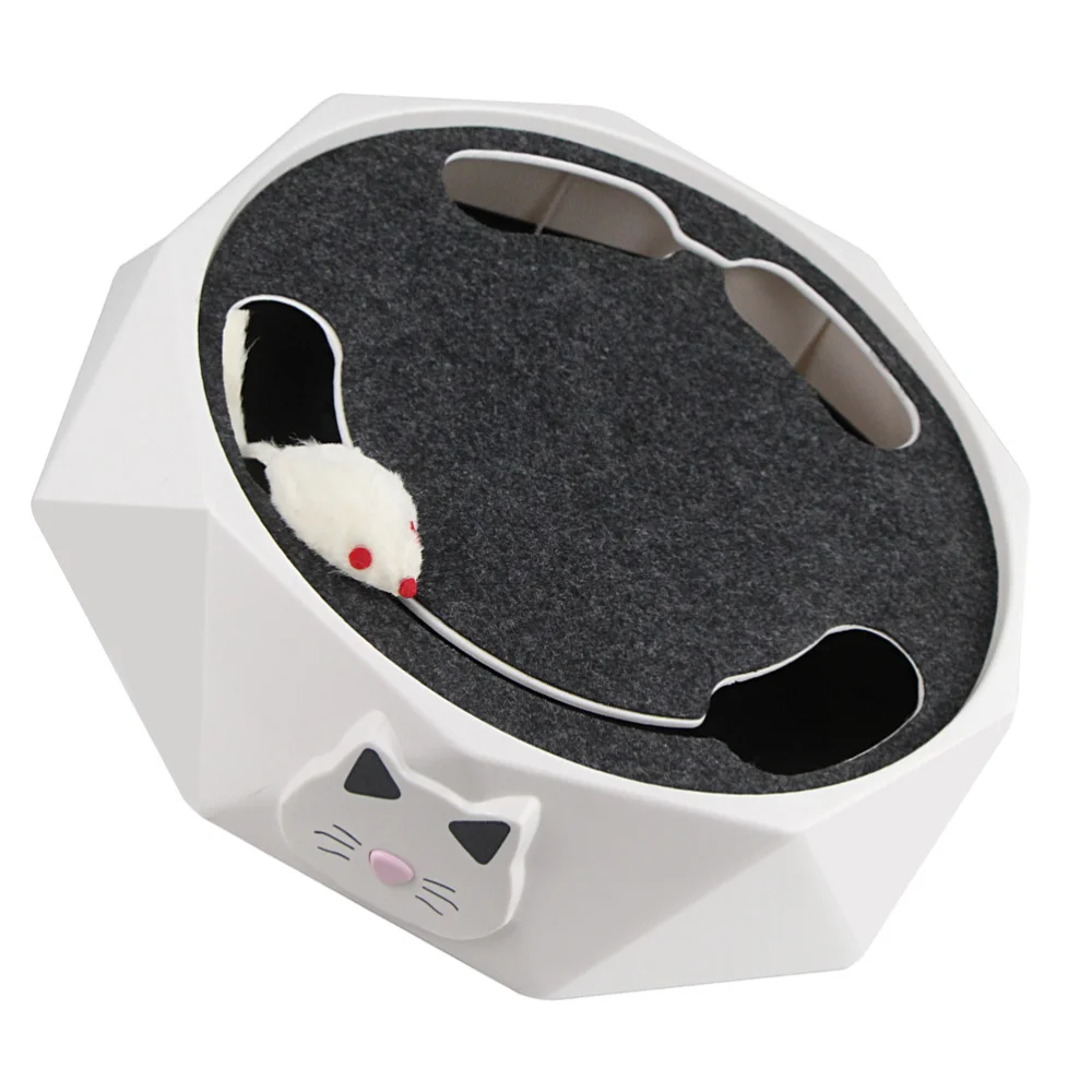 

Pet Automatic Tease Cats Interactive Running Along Track Turntable