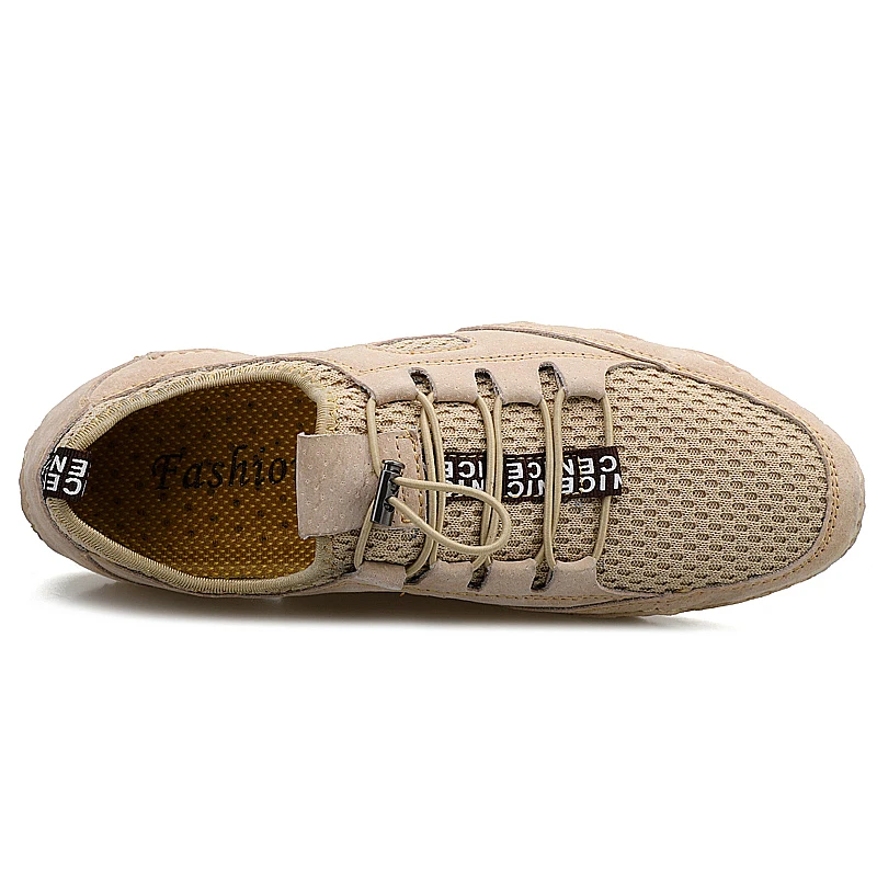 Летняя Новинка Дышащая мужская Замшевые мужские мокасины на плоской подошве из