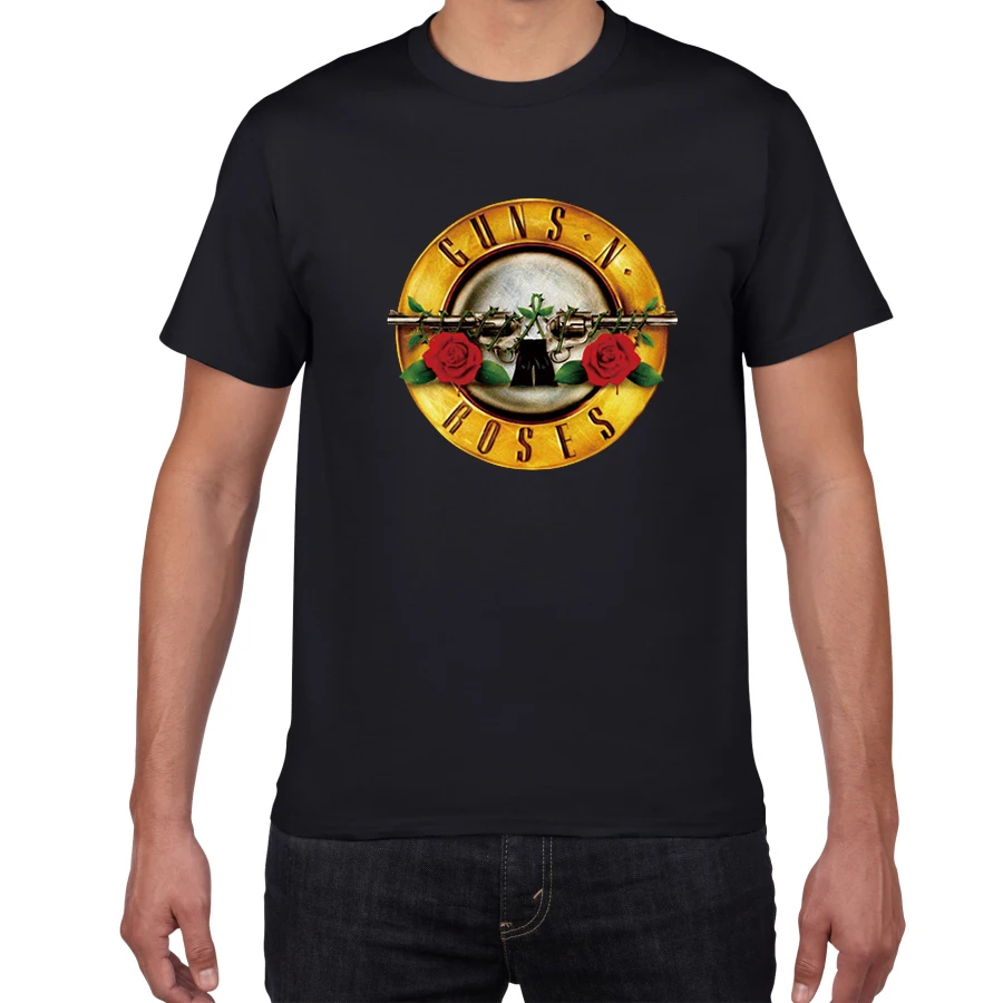 

GUNS and Roses T-shirts men Summer 100% Cotton Rock Band street wear men t shirt Graphic men Vintage harajuku tee shirt Funky