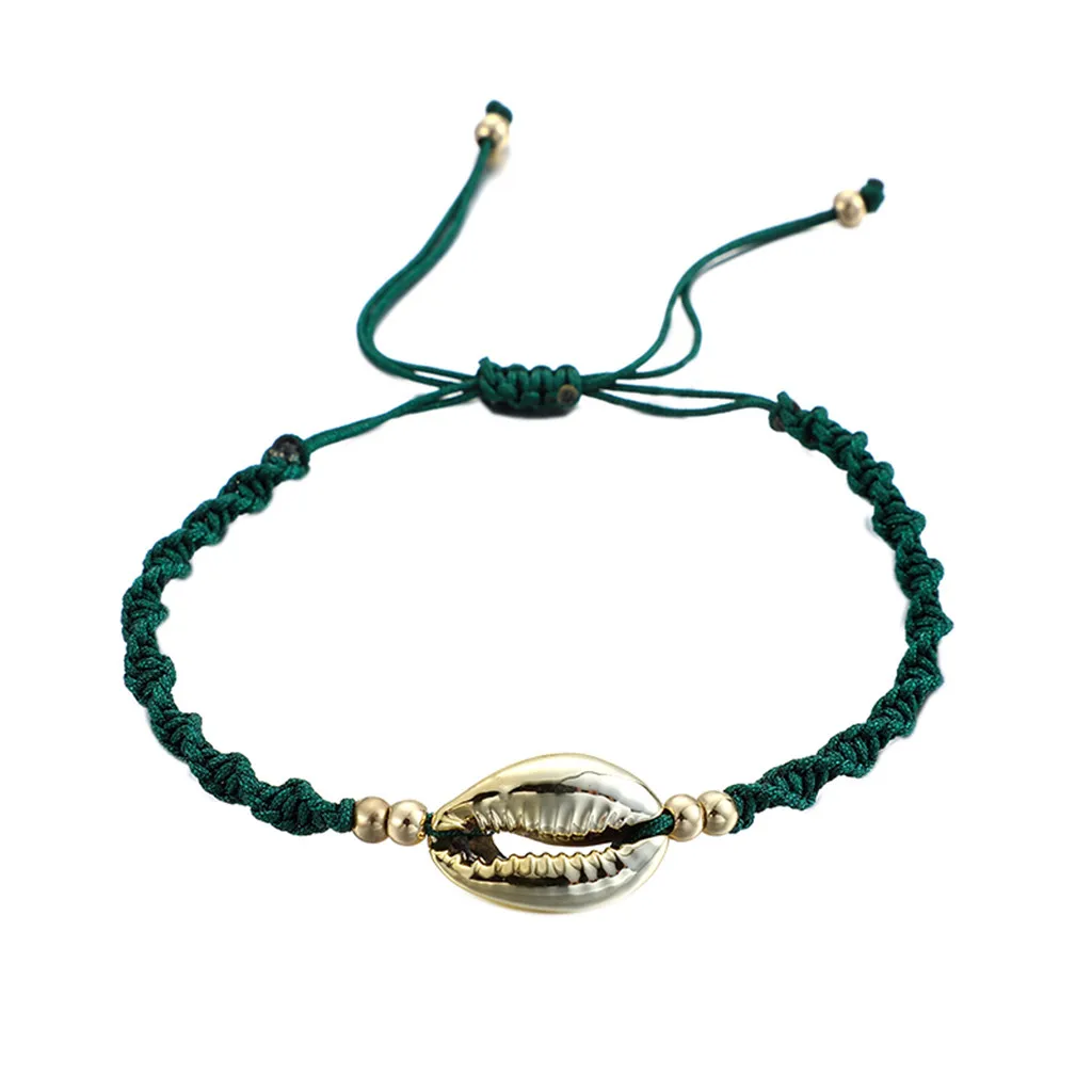 Ножные браслеты этнические ручная вязка сплав маленькие круглые с бусинами