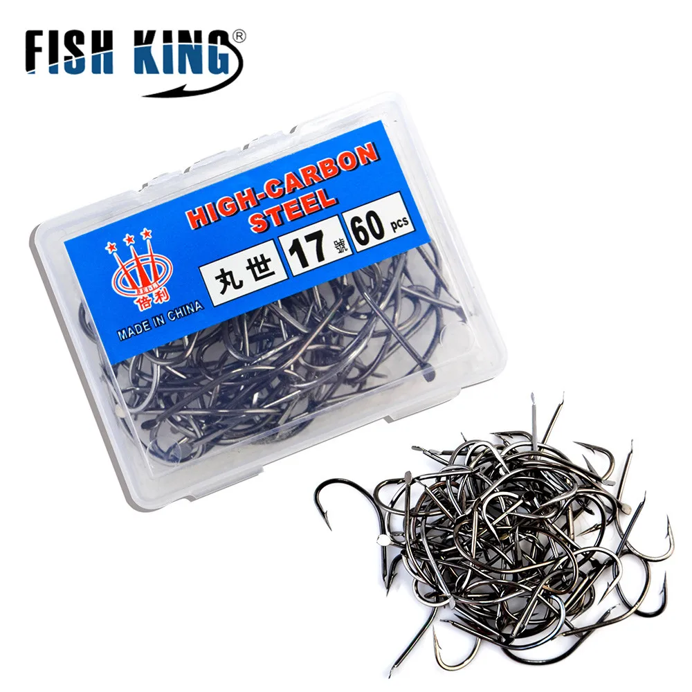 

FISH KING Size 7 #-14 #100 шт./лот Размер 15 #-18 #50 шт./лот крючки с бородкой Мормышка рыболовный крючок аксессуары для ловли карпа