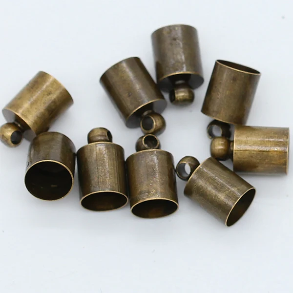 50p 4x9/6x10/8x12 мм серебряное позолоченное ожерелье с кончиком кисточкой колпачок s бусины колпачок соединители фурнитура для украшений Бусины - Цвет: bronze