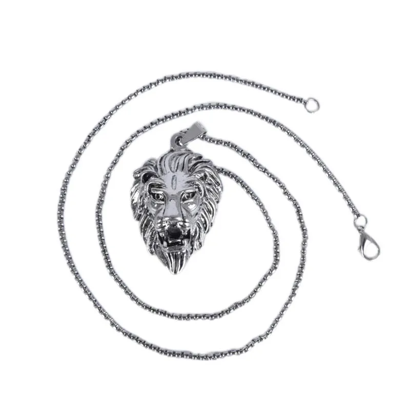 Цепочка с подвеской в виде головы льва из нержавеющей стали | Украшения и