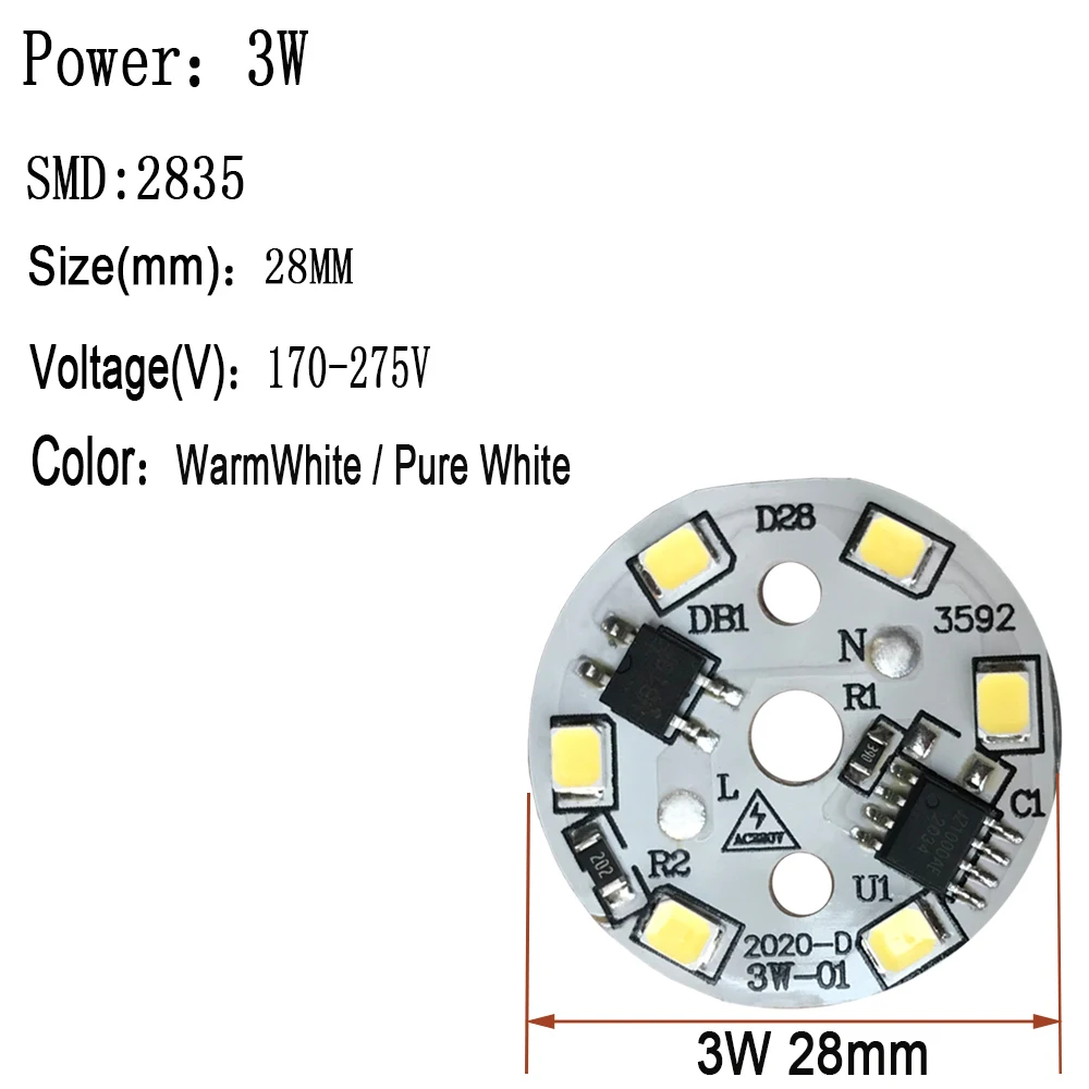 

5 шт. умная микросхема Umaked для светодиодной лампы 3W5W7W9W12W15W 220В