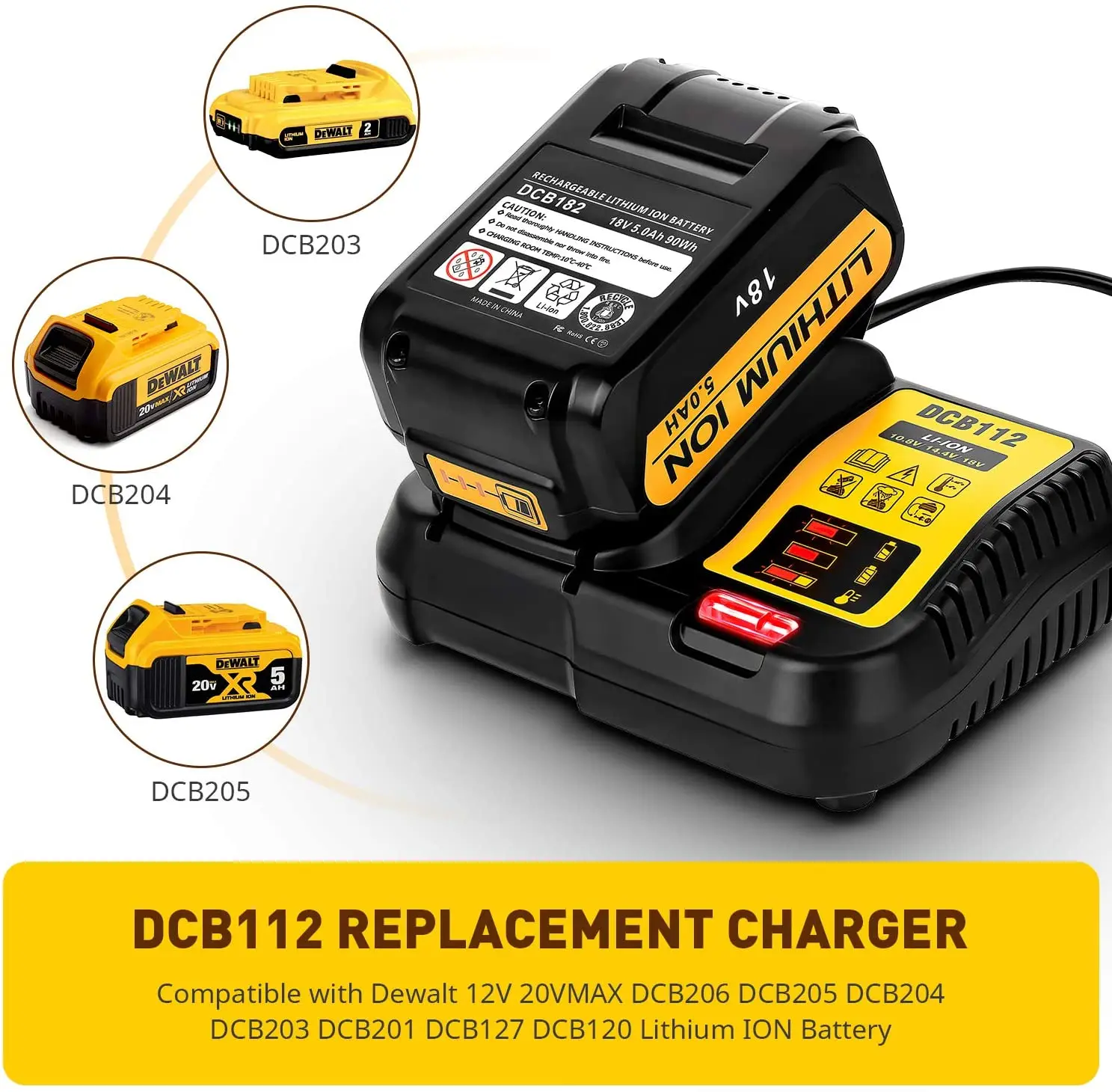 Новинка зарядное устройство для литий-ионных аккумуляторов DCB112 Dewalt 10 8 В 12 14 4 18 в