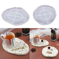 oval tray plate mold round shape storage tray mold diy epoxy resin mold fruit plate board tea cup mat mould decorations casting
