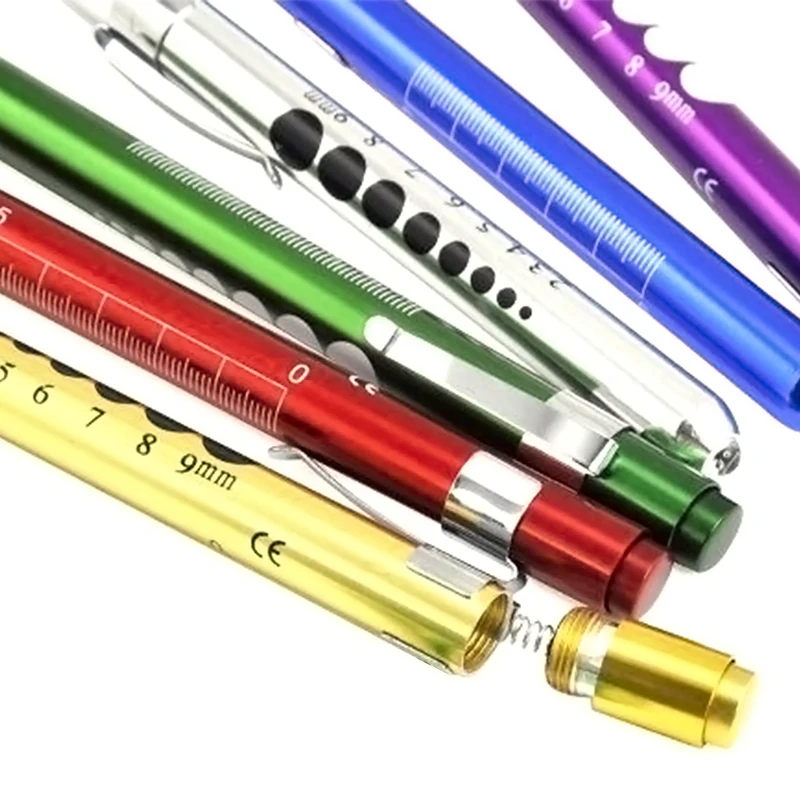

1x Portable LED Flashlight Work Light Medical First Pen Gauge With Diagnos Light Nurse Pupil Lamp Aid Torch Doctor Measurem T2W2