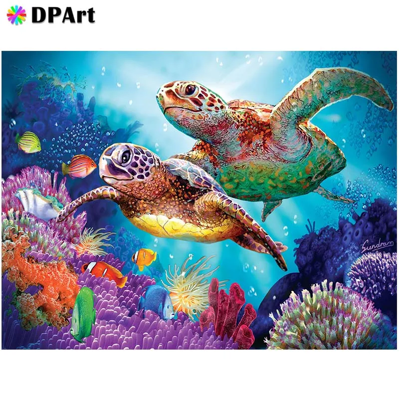 

Алмазная картина 5D полностью квадратная/круглая дрель черепаха Daimond Стразы вышивка крестиком Мозаика Pic M1171
