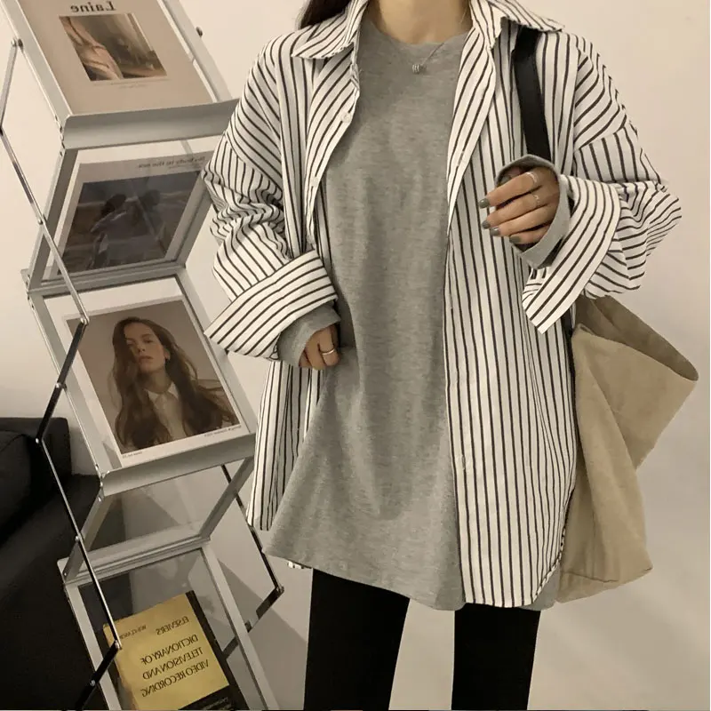 

Spring and Autumn 2021 New Style Korean-style Loose Slimming round Neck Split Long Sleeve T-shirt Female All-Matching Pullover