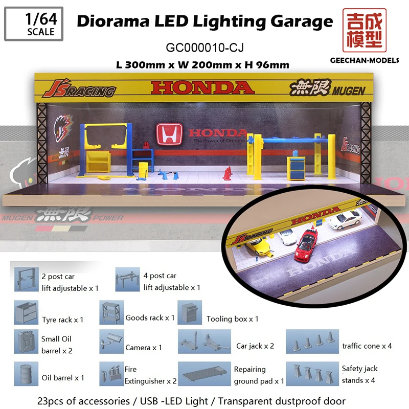 

GEECHAN Diorama 1:64 Model Car Assembly LED Lighting Garage Display Vehicle Parking Lot Collection - GC00010