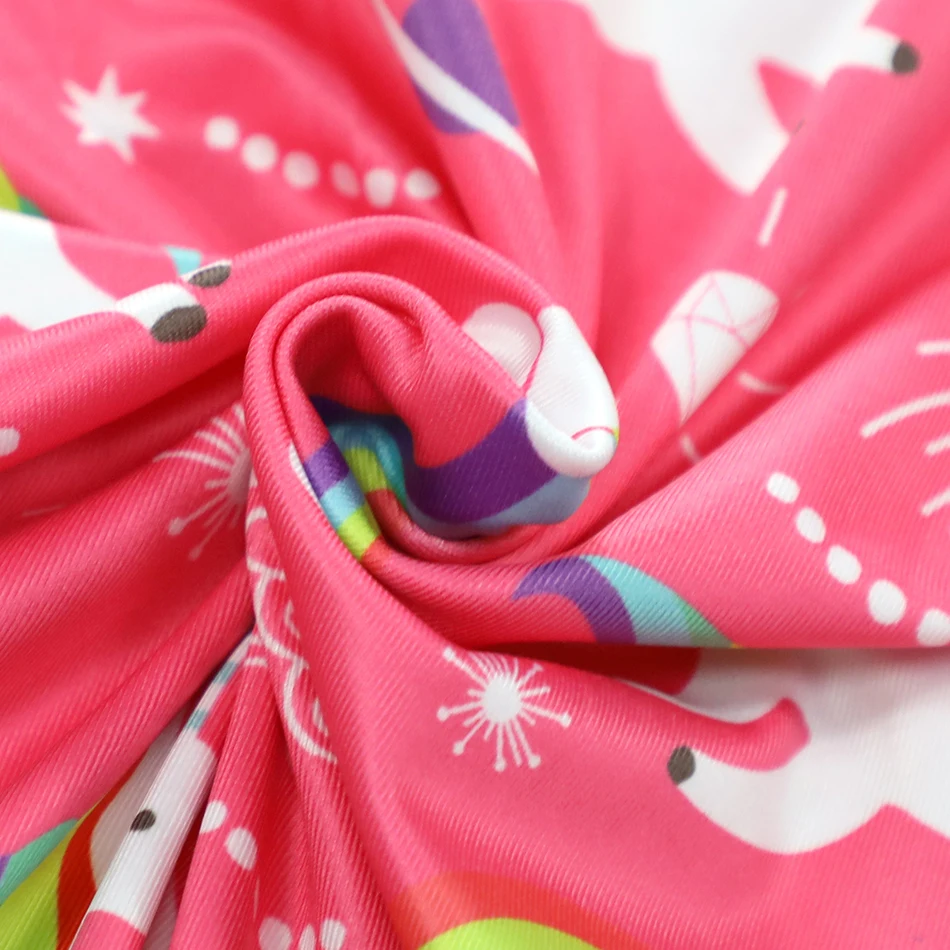 

Girl Cute Unicorn Cartoon Dress Summer Short Sleeve Ruffle Children Clothes Halloween Party Dresses for Kids Milk Silk Vestidos