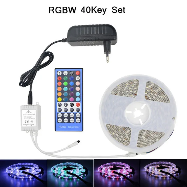 RGBW 40Key Set 12 В RGBW RGBWW 5050 водонепроницаемый smd rgb Светодиодный светильник для автомобиля или рождества светодиодный светильник ing декоративная лента для помещений/улицы вечерние 5 м 10 м - Испускаемый цвет: RGBW 40Key Set